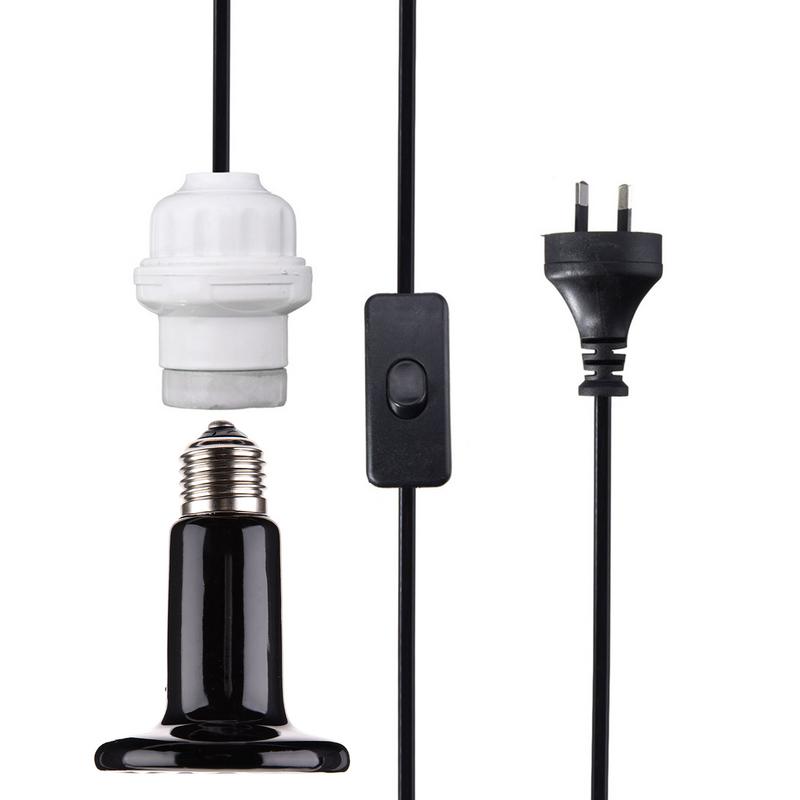 Ceramic Heat Emitter - Reptilien-Wärmelampe, Keramik-Infrarot-Wärmestrahlerlampe, sichere, langlebige Infrarot-Heizlampe mit