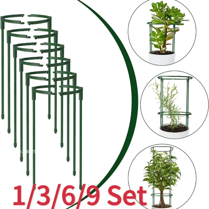 Vine Climbing Plastic - 1-9er-Set Kunststoff-Pflanzenstützrahmen Gewächshaus-Arrangement Halbkreisförmige Fixierstange Indoor-Blumen-Pflanzen-Kletterhilfe