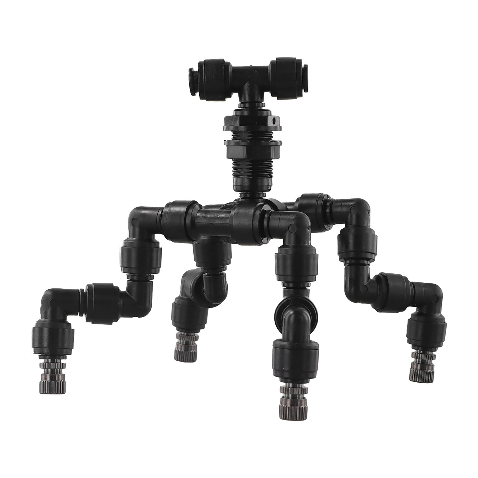 Misting Nozzle Reptile - Schwarze Kunststoff-360-Grad-Rotations-Sprühkopfdüse, einstellbarer Sprinklerkopf für Terrarien,
