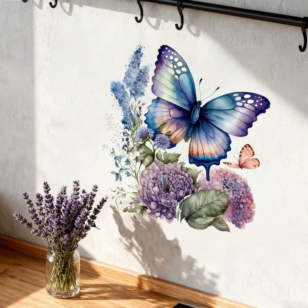 Aquarell-Schmetterling-Blumen- – Pvc Panel Background Bewertung und Preis